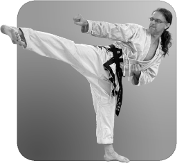 Matt Pinquoch doing a side kick.